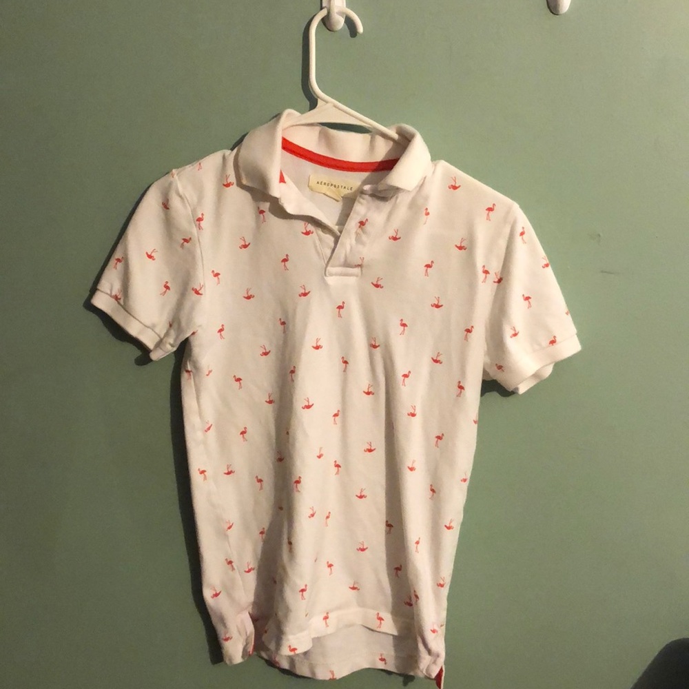 Aeropostale Polo-style shirt with Flamingos